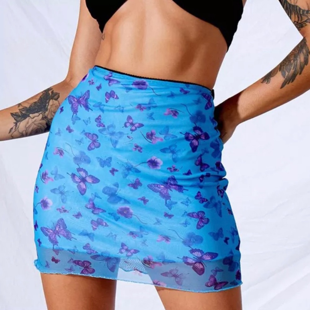 🦋Butterfly Printed Mini Skirts Women High Waist Lace Bodycon Pencil Skirt🦋